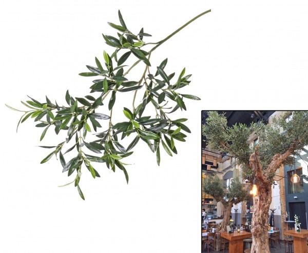 Künstlicher 90cm langer Olivenzweig mit 234 Blätter