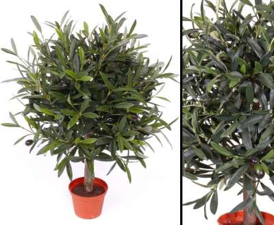 Künstlicher Olivenbaum 85 Cm Mit 1248 Blättern & 30 Oliven – Täuschend Echtes Kunstbäumchen