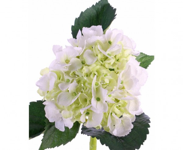 Künstliche Hortensie mit großer weißer Blüte Länge 48cm