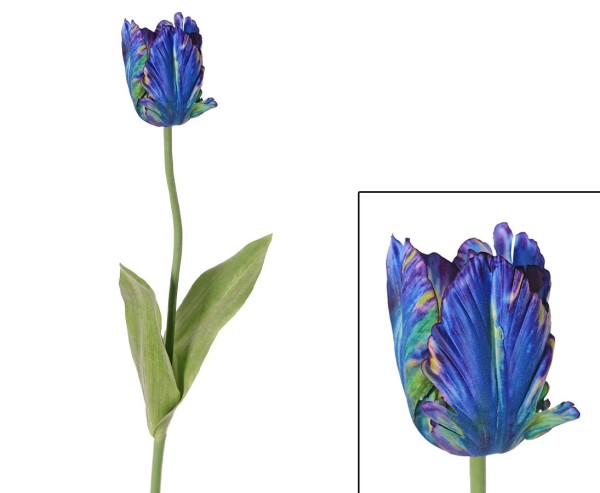 Tulpe als Kunstblume "Amsterdam" mit Blüte in bläulichem Farbton 66cm