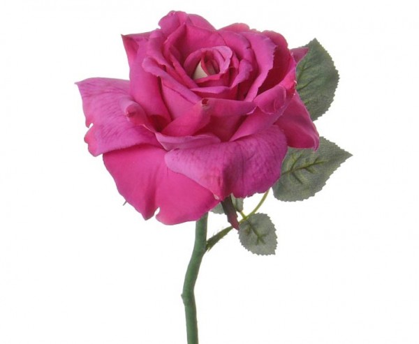 Kunstblume Rose mit lila farbiger Blüte, 31cm