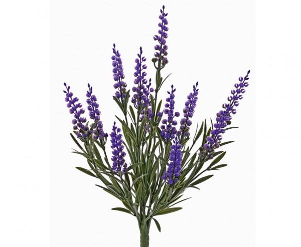 Lavendel mit 12 Blüten Rispen blau farbig 45cm UV geschützt und schwer entflammbar
