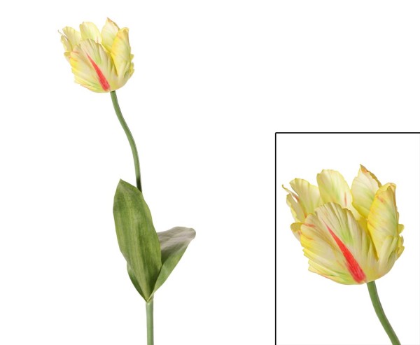Tulpe als Kunstblume "Amsterdam" mit Blüte in gelblich farbigen Farbton 66cm