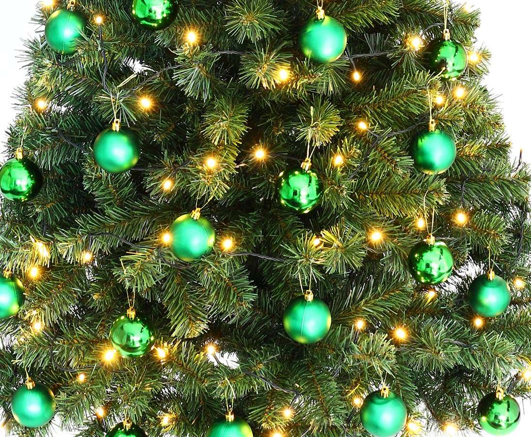 Künstlicher Tannenbaum 150cm schwer entflammbar mit Schmuck kaufen
