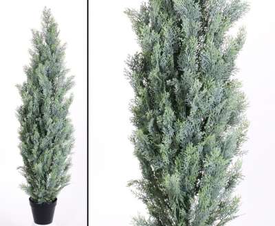 2er Set Künstliche Zypressen-Bäume Im Formschnitt – UV-beständig Für Garten, Terrasse & Indoor (ca. 89 Cm)