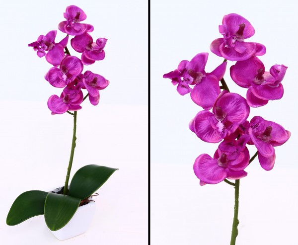 Künstliche Orchidee im Topf 25cm Hoch in violett