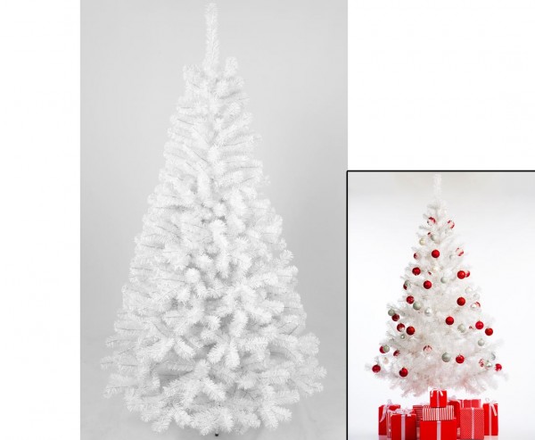 Künstlicher weißer Weihnachtsbaum Georgia 180cm mit PVC Nadeln schwer entflammbar