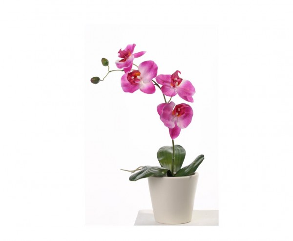 Orchidee künstlich mit 4 lila farbige Blüten Höhe ca. 44cm
