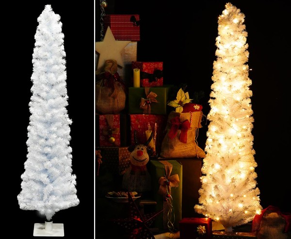 Künstliche Weihnachtsbaum Säule Kasan weiß 210cm PVC Nadeln B1