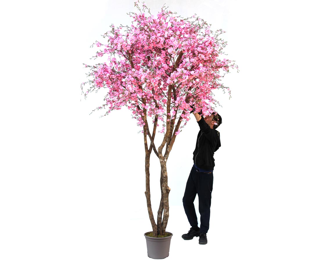 Künstlicher Pfirsichblüten Baum rosa farbig mit 300cm kaufen
