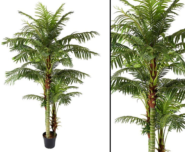 Palmenbaum Palme Arekapalme Künstliche Pflanze Kunstpflanze 135cm Decovego 