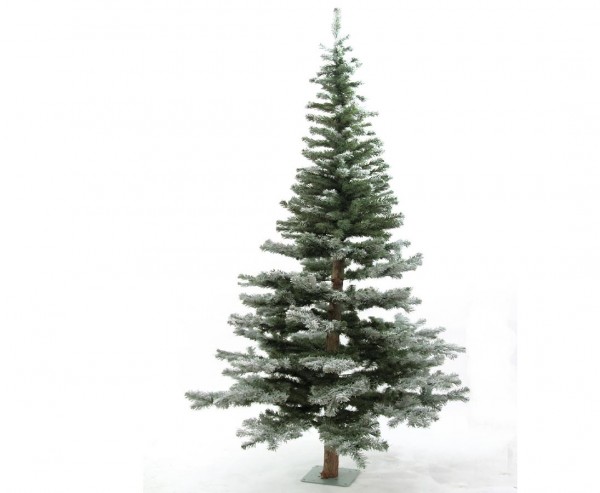 Künstlicher Weihnachtsbaum, Tanne, Naturstamm, beschneit, 240cm