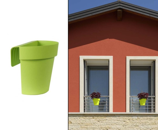 Balkon und Geländerkasten 25cm apfelgrün farbig für Außen und Innen Begrünungen