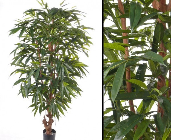 Kunstbaum Ficus DeLuxe 180cm mit grünen Blättern