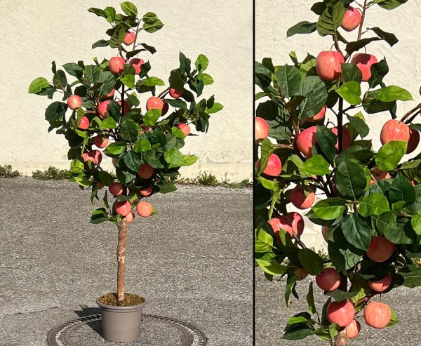 Apfel Kunstbaum 150cm mit 30 roten Äpfeln in Premium Qualität