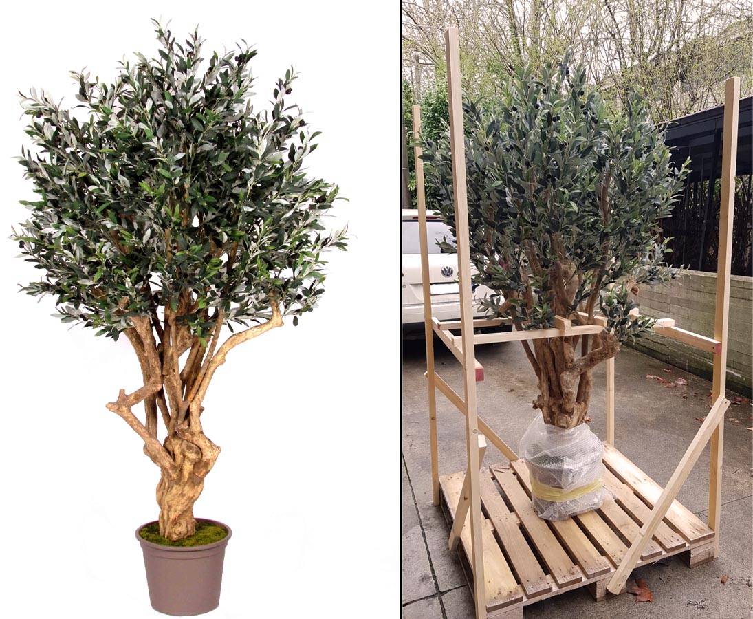 Kunstpflanze Olivenbaum Zimmerpflanze 120 cm hoch Kunstbaum dekorativ OLIVE 