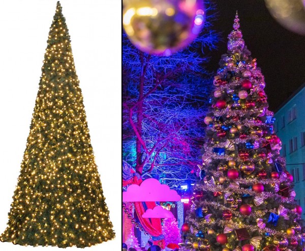 Riesen B1 Weihnachtsbaum künstlich mit 10m als Ringsystem mit LEDs