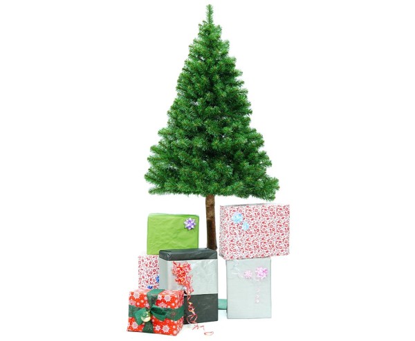 Künstlicher Tannen Baum mit Naturstamm 120cm für Wald- und Weihnachtsdekorationen