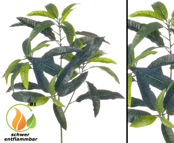 Dekozweig mit Mango Blätter 70cm, schwer entflammbar