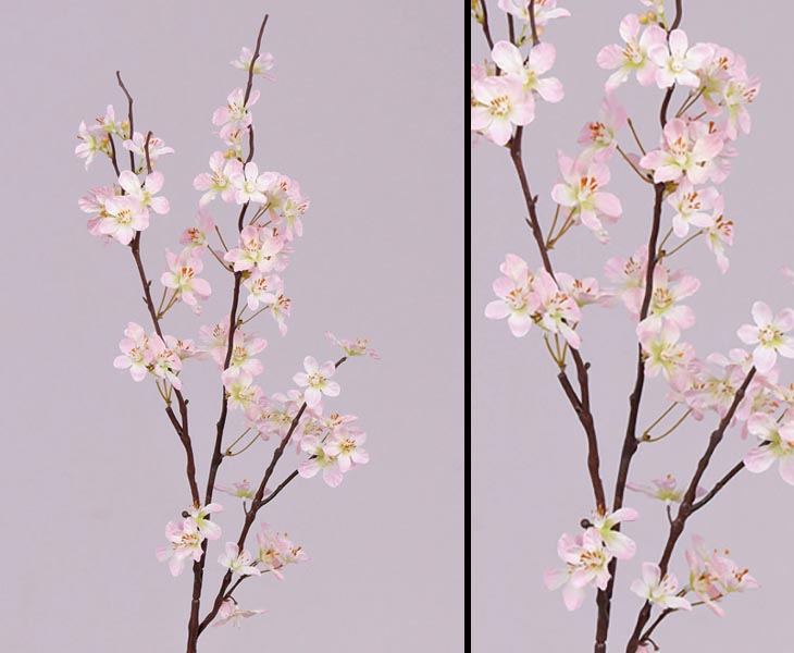 artplants.de Deko Zweig Japanische Blütenkirsche Djuna 135cm Deko Zweig Frühling rosa 40 Blüten Künstlicher Kirschblütenzweig