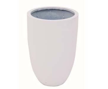 Pflanzkübel weiß glänzend, runde From aus Kunststoff mit Aluminium verstärkt, A1 Durch. 33cm, Höhe 4